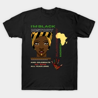 Black history month cute graphic design artwork T-Shirt